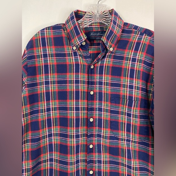 MASTER WEAVERS Vintage Shirt Flannel Button Up Long Sleeve Size Medium - Picture 2 of 10